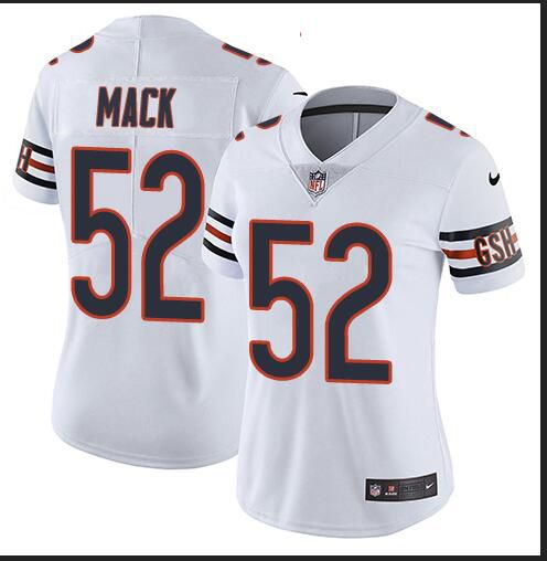Women Chicago Bears #52 Mack White Nike Vapor Untouchable Player NFL Jerseys->women nfl jersey->Women Jersey